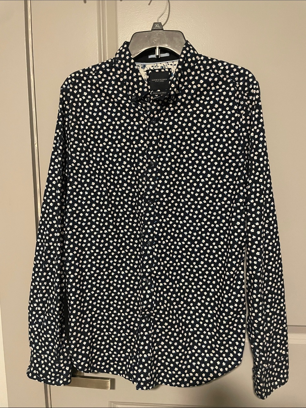 Navy Floral Button-Up Shirt
